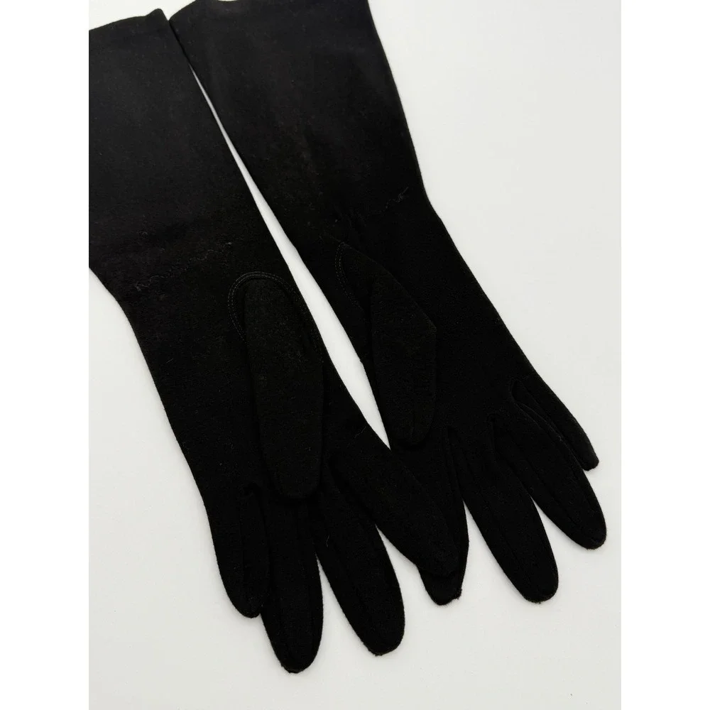 Vintage Black Stretch Nylon Evening Gloves 14